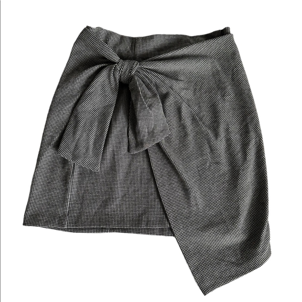 Plaid Front Tie Skirt